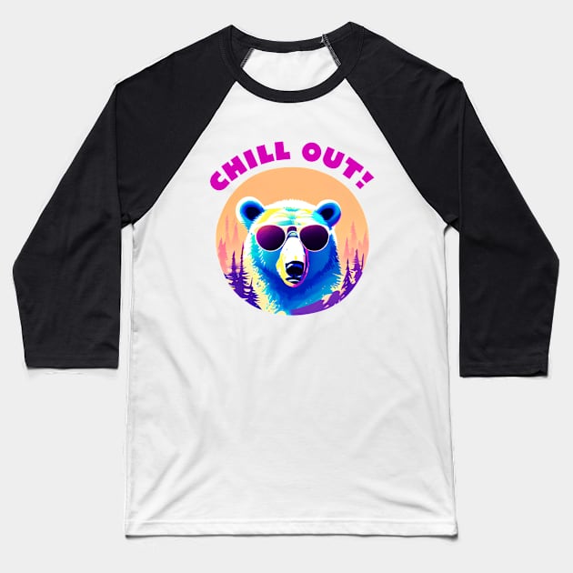 Polar Bear - Chill Out Baseball T-Shirt by FlippinTurtles